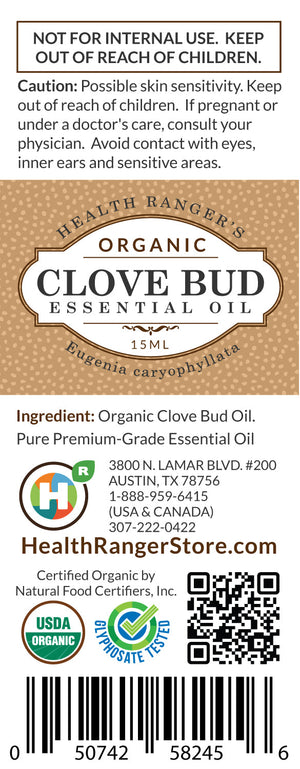 Organic Clove Bud Essential Oil 0.5oz (15ml)