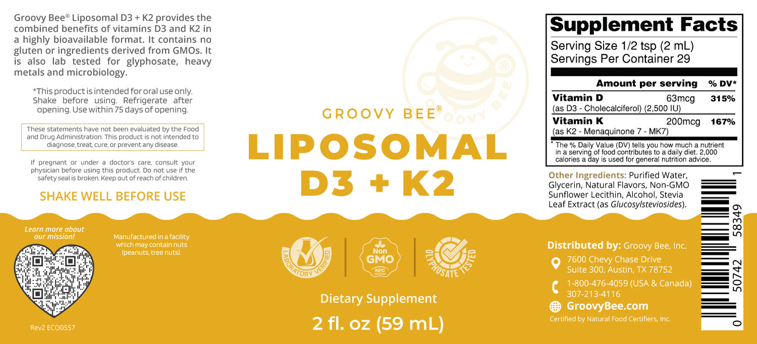 Liposomal Vitamin D3 + K2 2 fl. oz (59 ml)