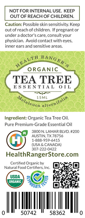 Organic Tea Tree Essential Oil 0.5oz (15ml)