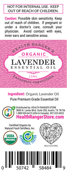 Organic Lavender Essential Oil 0.5oz (15ml)