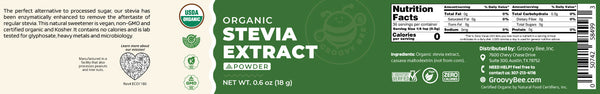 Organic Stevia Extract Powder 0.6oz (18g)