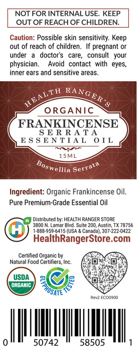 Organic Frankincense Serrata Essential Oil 0.5oz (15ml)