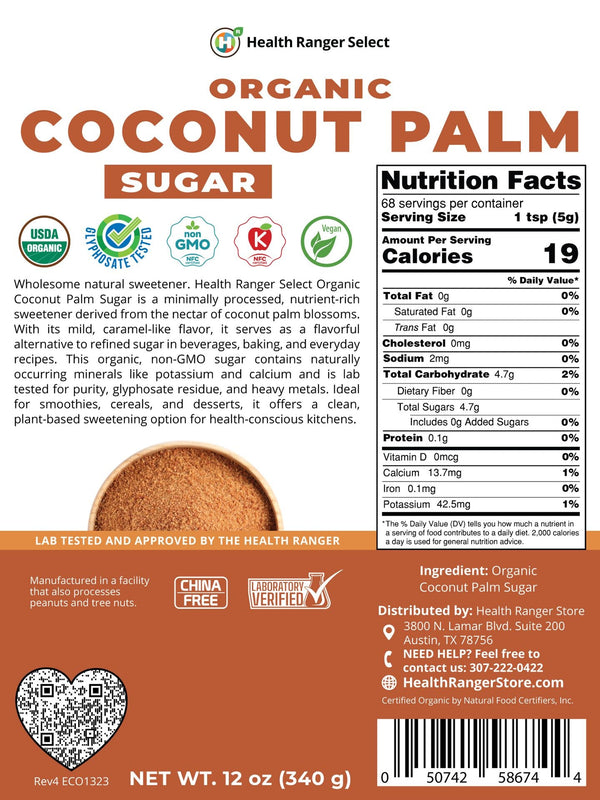 Organic Coconut Palm Sugar 12oz (340g)