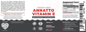 Annatto Vitamin E Delta/Gamma Tocotrienols 125mg 60 Softgels