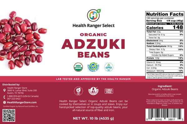 Mega Bucket Organic Adzuki Beans 10LB (4535g)