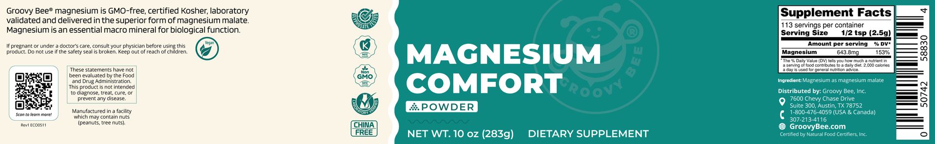 Magnesium Comfort Powder 10 oz (283g)