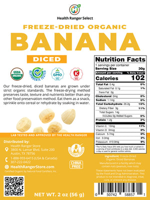 Freeze-Dried Organic Banana 2oz (56g)