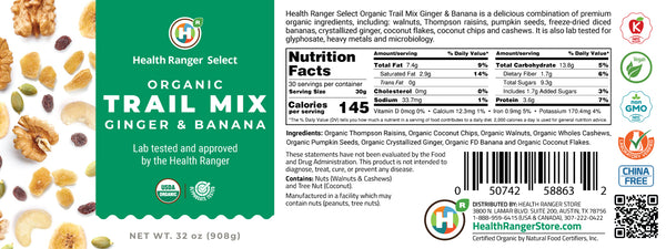 Mini Buckets Organic Trail Mix - Ginger & Banana 32 oz (908g)