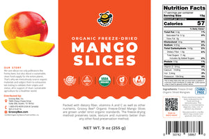 Groovy Bee® Organic Freeze-Dried Mango Slices  #10 Can (9oz, 255g) (2-Pack)