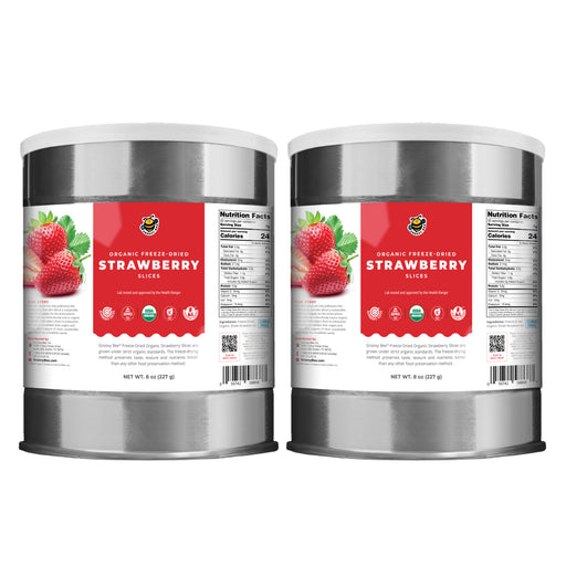 Groovy Bee® Organic Freeze-Dried Strawberry Slices (8 oz, 227g) #10 Can (2-Pack)