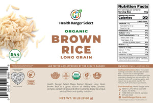 Mega Bucket Organic Long Grain Brown Rice  18LB (8160g)