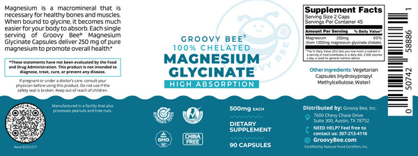 Magnesium Glycinate High Absorption 500mg 90 Caps