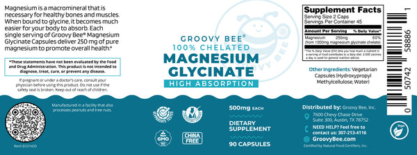 Magnesium Glycinate High Absorption 500mg 90 Caps