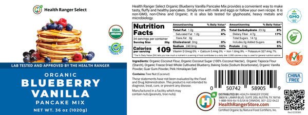 Mini-Bucket Organic Blueberry Vanilla Pancake Mix 36 oz (1020 g)