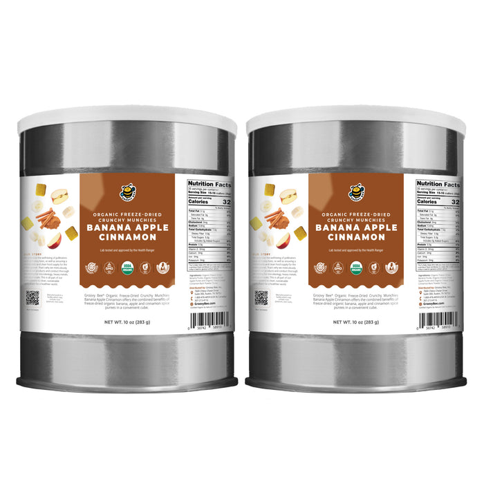 Organic Freeze-Dried Crunchy Munchies Banana Apple Cinnamon (10 oz, 289g) #10 Can (2-Pack)