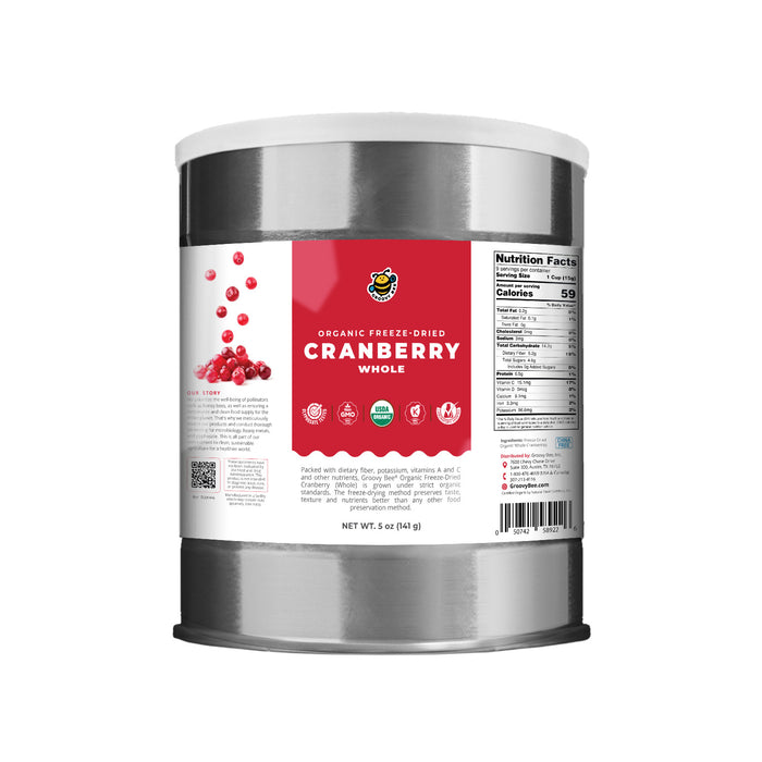 Organic Freeze-Dried Cranberry Whole (5 oz, 141g) #10 Can (2-Pack)