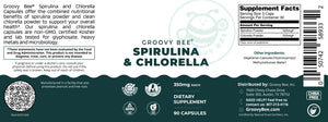 Spirulina and Chlorella Capsules 90 Caps (350 mg Each)