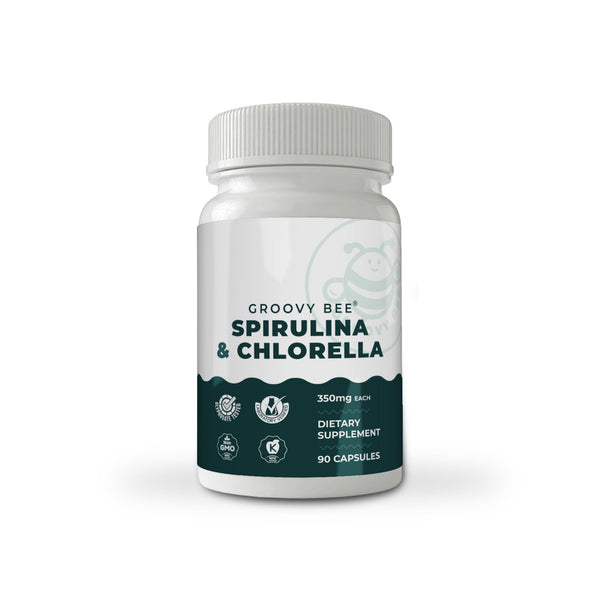 Spirulina and Chlorella Capsules 90 Caps (350 mg Each)