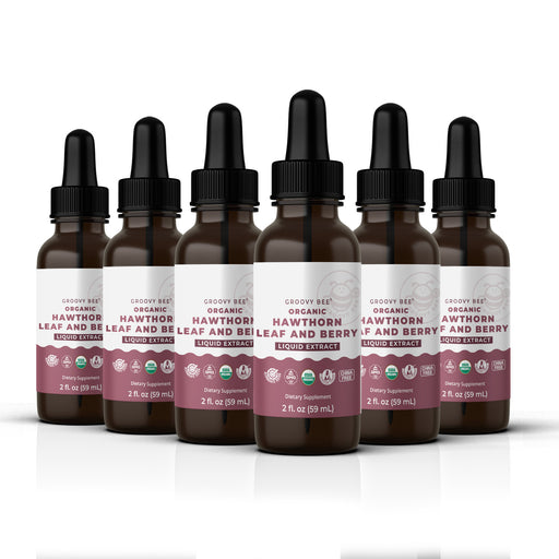 Organic Hawthorn Leaf and Berry Liquid Extract 2 fl. oz (59 ml) (6-Pack)