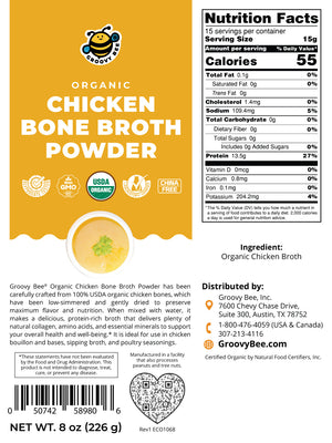 Organic Powdered Chicken Bone Broth 8 oz (226g)