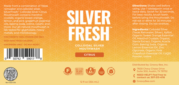 Silver Fresh Colloidal Silver Mouthwash - Citrus 12oz (354ml)