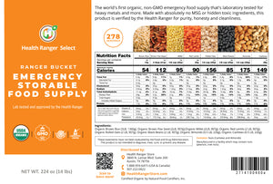 23 Days Food Supply (1 Adult) - (536 Servings) Ranger Bucket Set - Organic Emergency Storable Food Supply (A26 + B19)