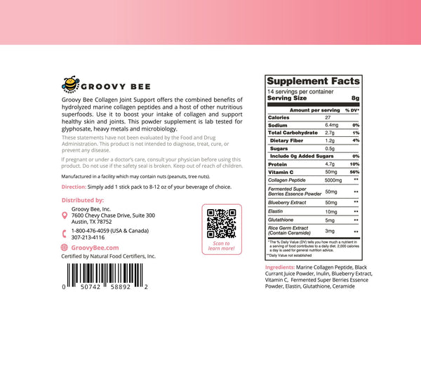 Collagen Joint Support with Black Currant (14 Stick Packs) 3.92 oz (112g) (Best Before Date: Mar 20, 2026)