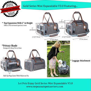 Mr. Peanut's Gold Series Mini Expandable Pet Carrier V3.0