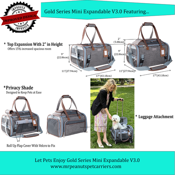 Mr. Peanut's Gold Series Mini Expandable Pet Carrier V3.0