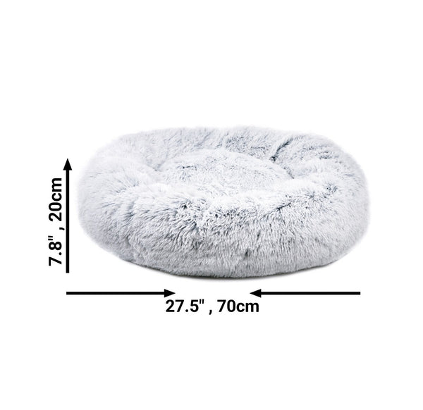 Mr. Peanut's 28" OrthoPlush® Pet Bed - Snowflake White Two Tone