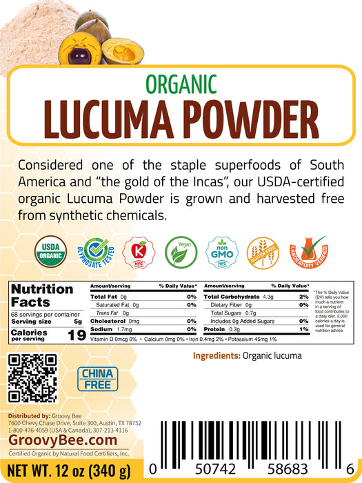 Organic Lucuma Powder 12 oz (340 g) (6-Pack)