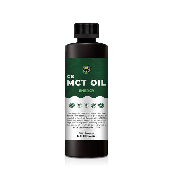 100% MCT Oil (95% C8 MCT Oil) - Energy 16 fl oz (473 ml) (6-Pack)