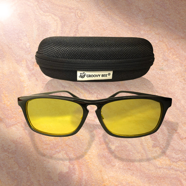 Groovy Bee® Flexible Frame Indoor Blue Light Blocking Glasses (Yellow Tint)